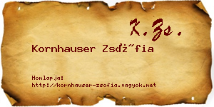 Kornhauser Zsófia névjegykártya